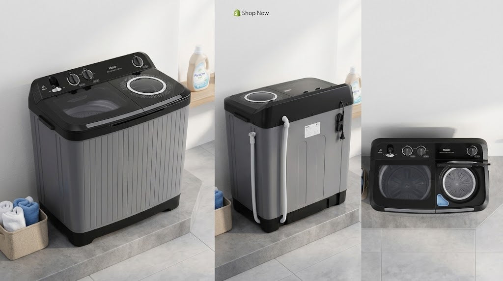 HAIER 10KG TWIN TUB WASHING MACHINE Model HTW100-196G