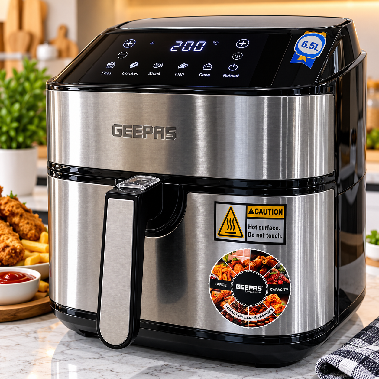 Geepas Digital Air Fryer – Large Capacity