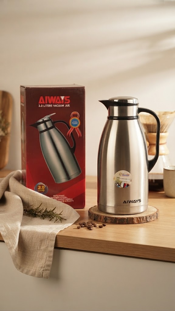 Aiways 3.0 Liters Stainless Steel Vacuum Jug / Thermal Carafe