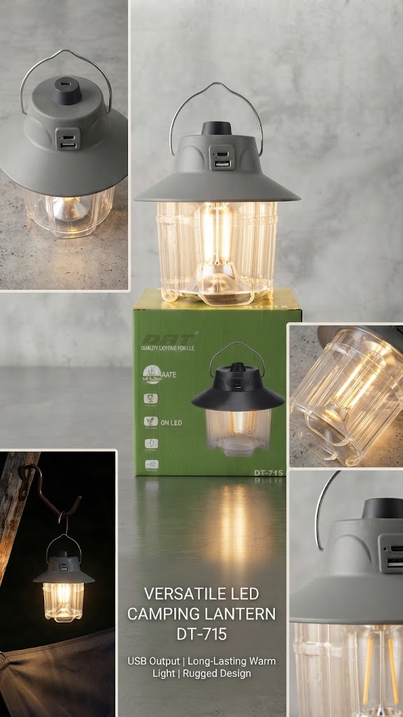 Versatile LED Camping Lantern with USB Output (DT-715)