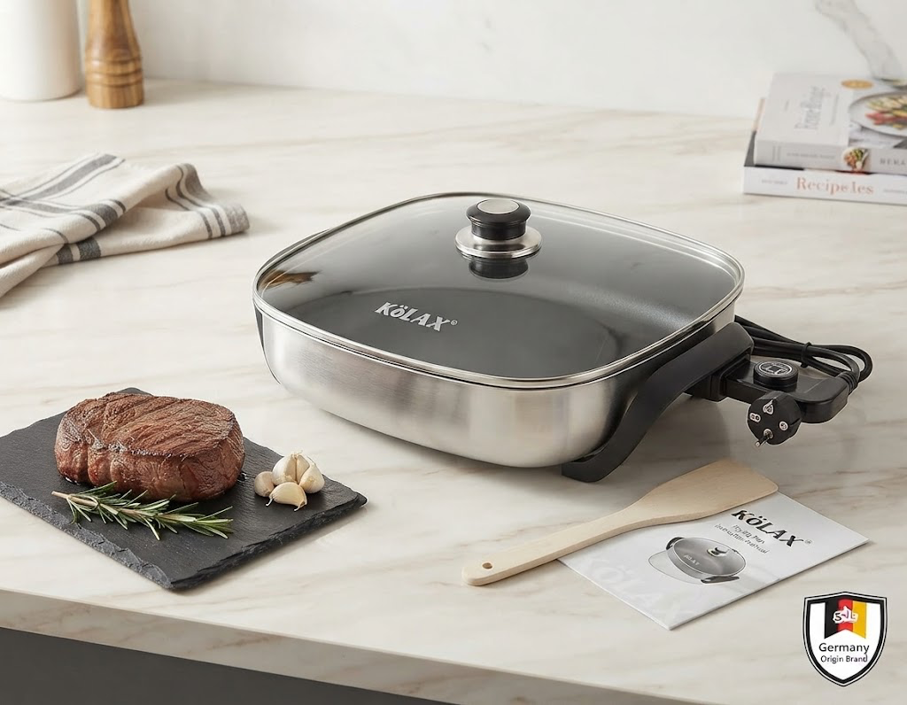 KÖLAX 5L Electric Frying Pan (1500W) - German Quality &amp; Precision Cooking