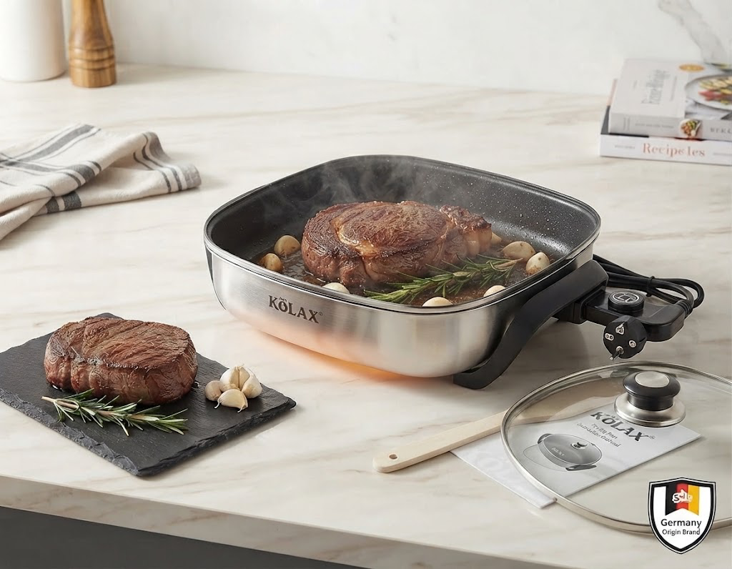 KÖLAX 5L Electric Frying Pan (1500W) - German Quality &amp; Precision Cooking