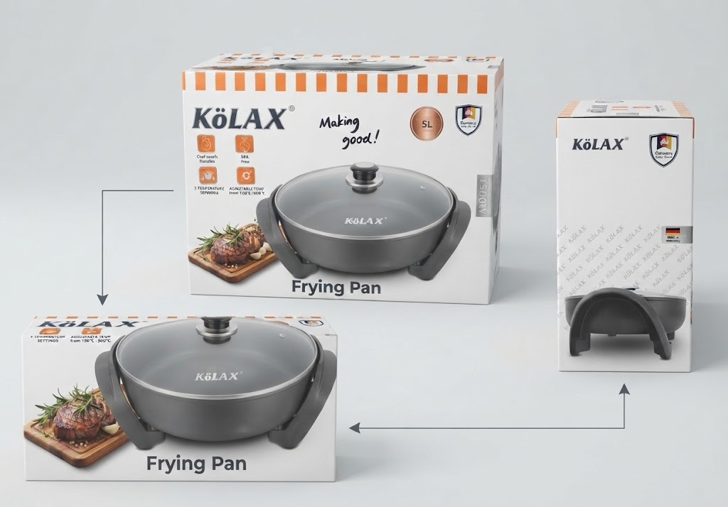 KÖLAX 5L Electric Frying Pan (1500W) - German Quality &amp; Precision Cooking