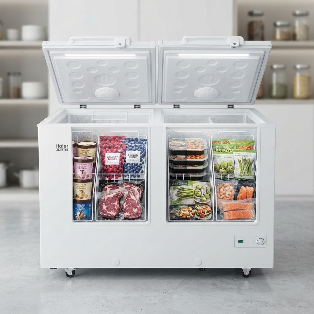 Haier 385L Double Door Chest Freezer | Model: HDF-385H (White)