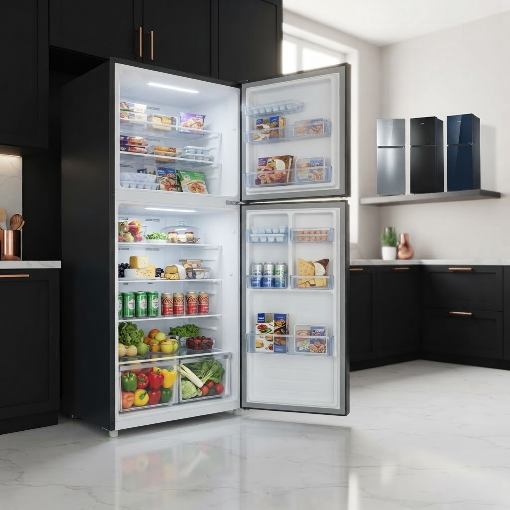 Haier 346 IPRA Smart Inverter Refrigerator — Red Glass Door (12 Cubic Feet)