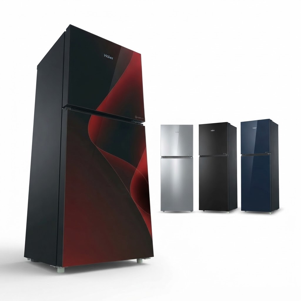 Haier 346 IPRA Smart Inverter Refrigerator — Red Glass Door (12 Cubic Feet)