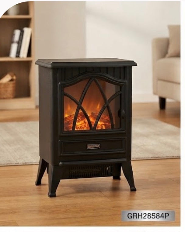 Geepas Freestanding Electric Fireplace Heater (Model: GRH28584P)