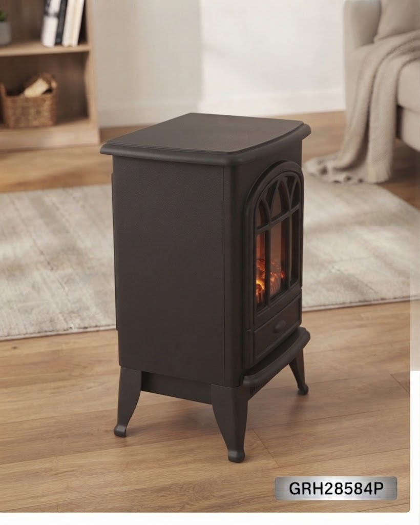 Geepas Freestanding Electric Fireplace Heater (Model: GRH28584P)