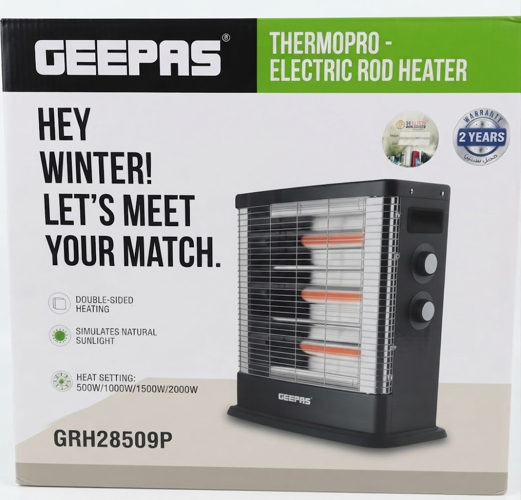 Geepas Thermopro Electric Rod Heater (GRH28509P)