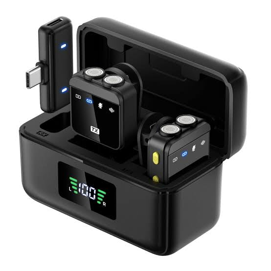 MODEN KATE Dual Wireless Microphone System with Smart Charging Case (Model: MK-100)