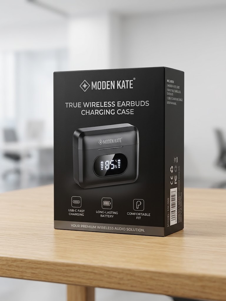 MODEN KATE Dual Wireless Microphone System with Smart Charging Case (Model: MK-100)