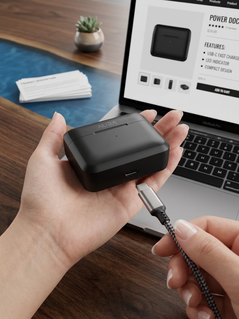 MODEN KATE Dual Wireless Microphone System with Smart Charging Case (Model: MK-100)