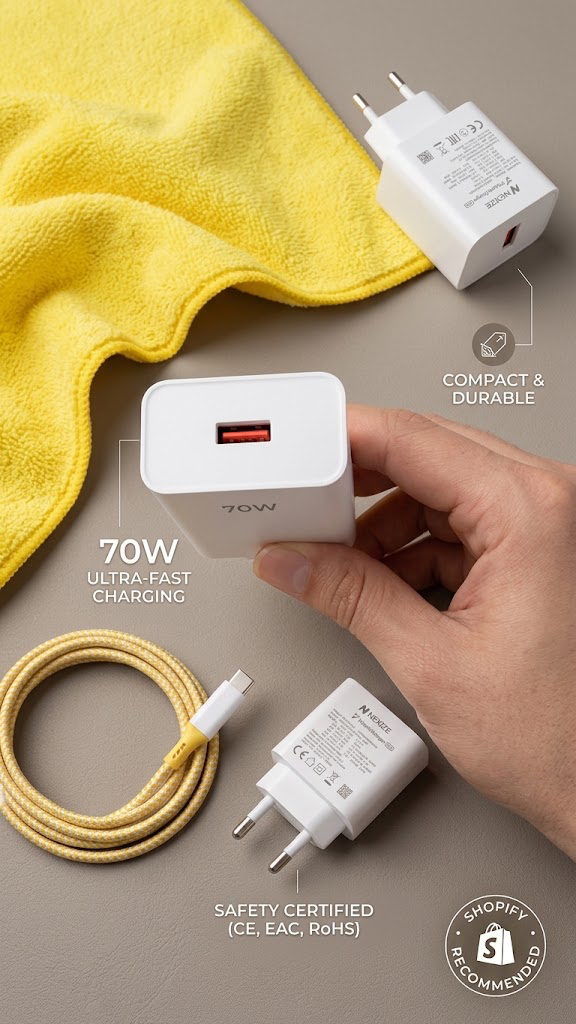 NEXIZE 70W Ultra-Fast Wall Charger Adapter
