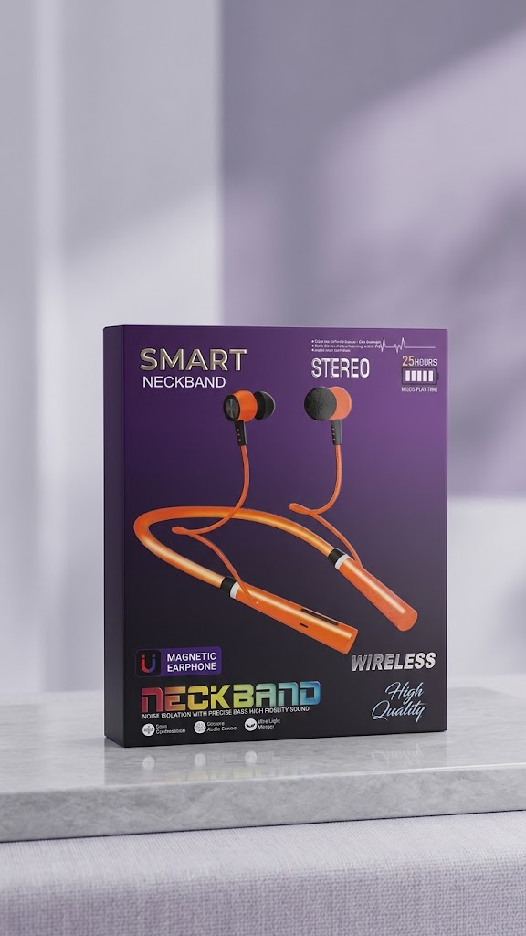 Smart Wireless Neckband Handfree – 25 Hours Playtime