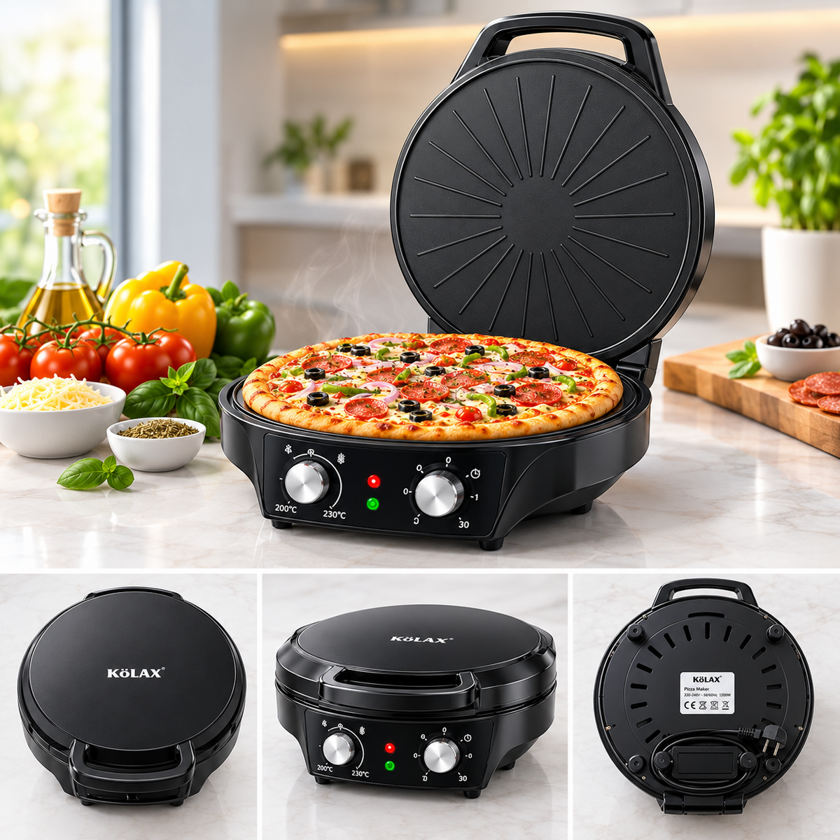 KÖLAX Pizza Maker – 12" / 30cm Electric Pizza Oven