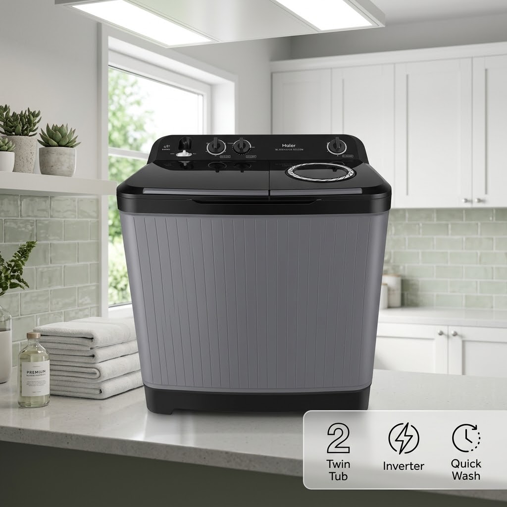 HAIER 10KG TWIN TUB WASHING MACHINE Model HTW100-196G