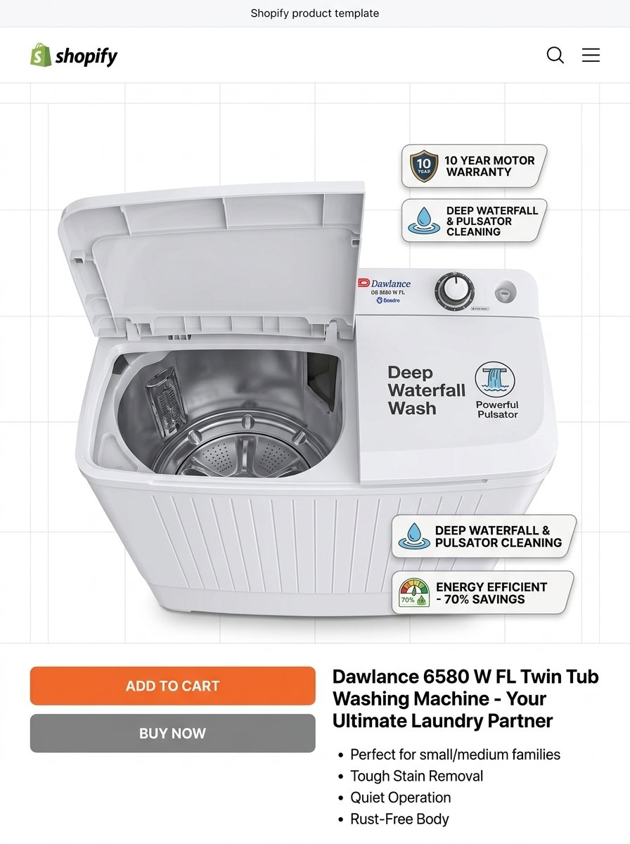 Dawlance DS 6580 W FL Washing Machine
