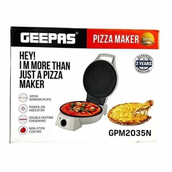 Geepas GPM2035N Pizza Maker – 32cm Non-Stick Baking Grill