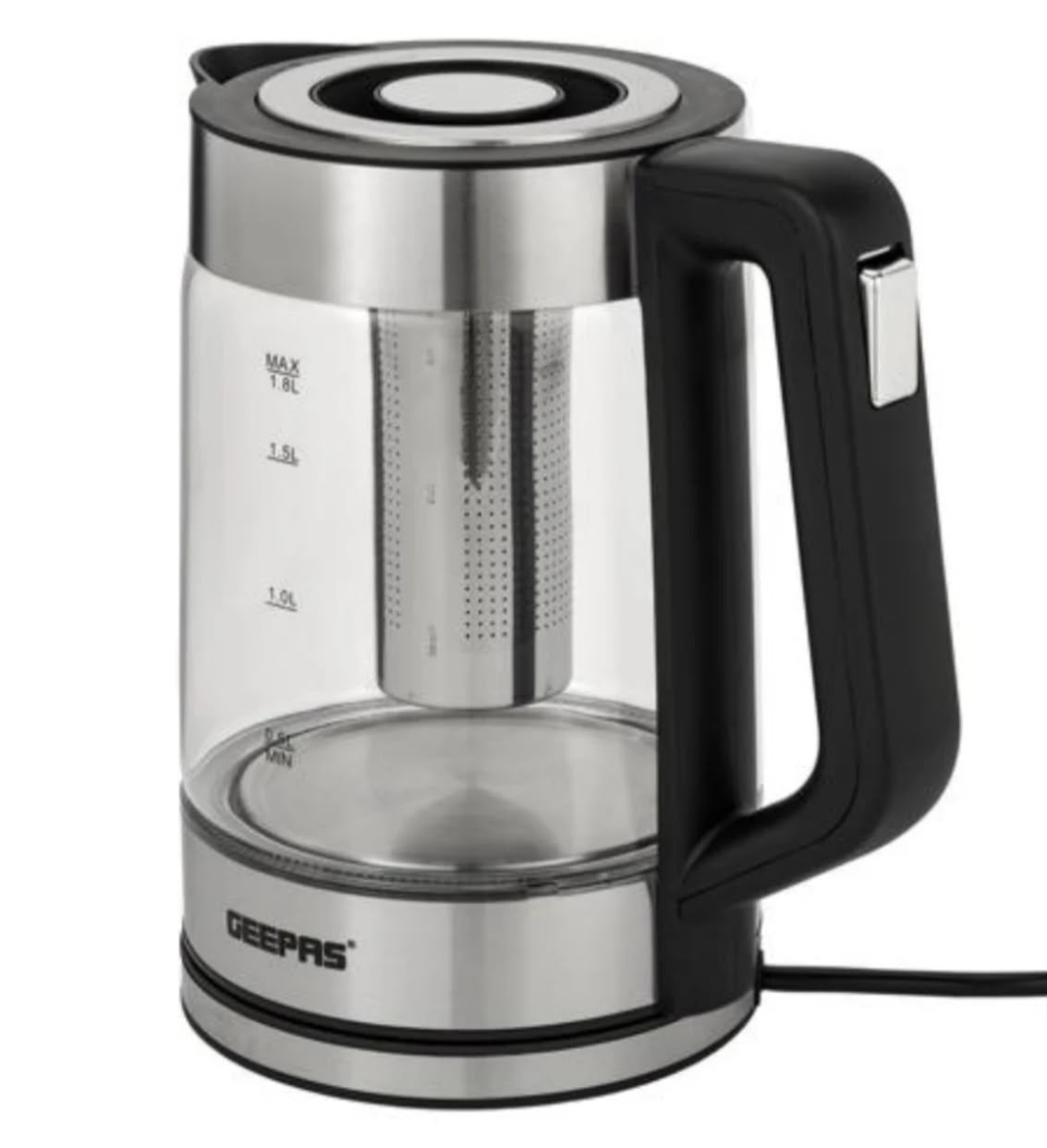 Geepas 1.7L Electric Glass Kettle – Large Capacity Fast Boiling