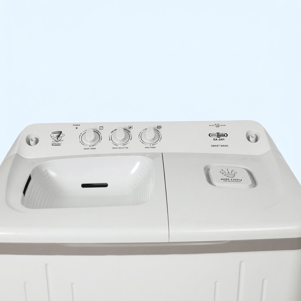 Super Asia SA-241 Smart Wash Twin Tub Washing Machine (7 KG)