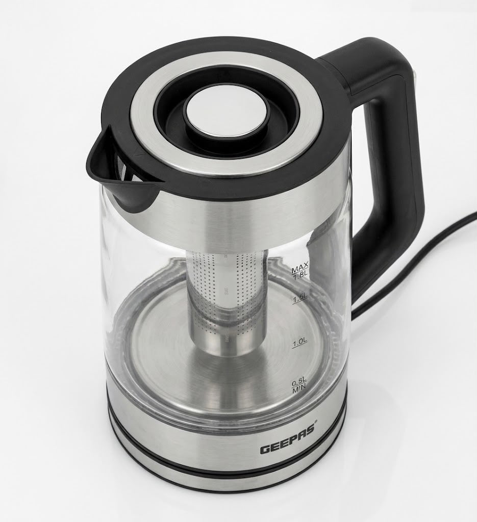 Geepas 1.7L Electric Glass Kettle – Large Capacity Fast Boiling