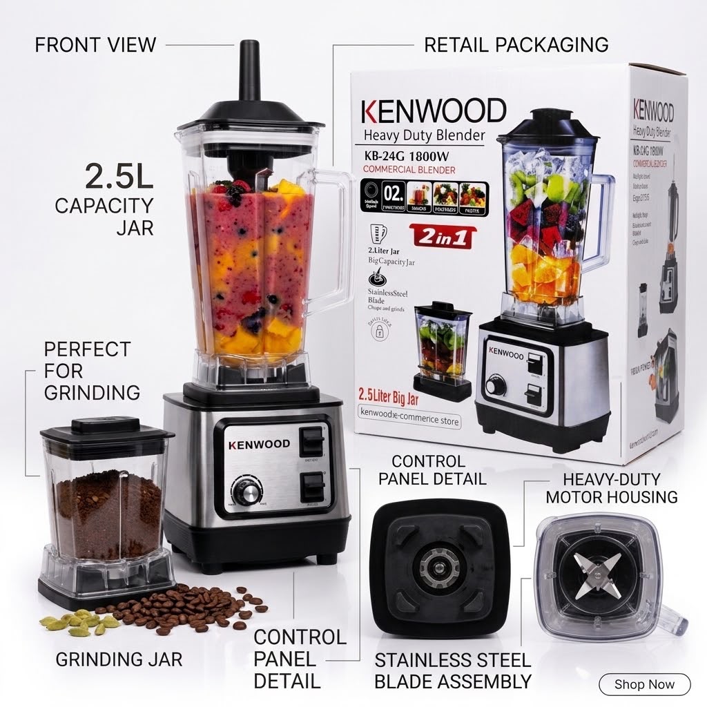 Kenwood Heavy Duty 2-in-1 Commercial Blender & Grinder