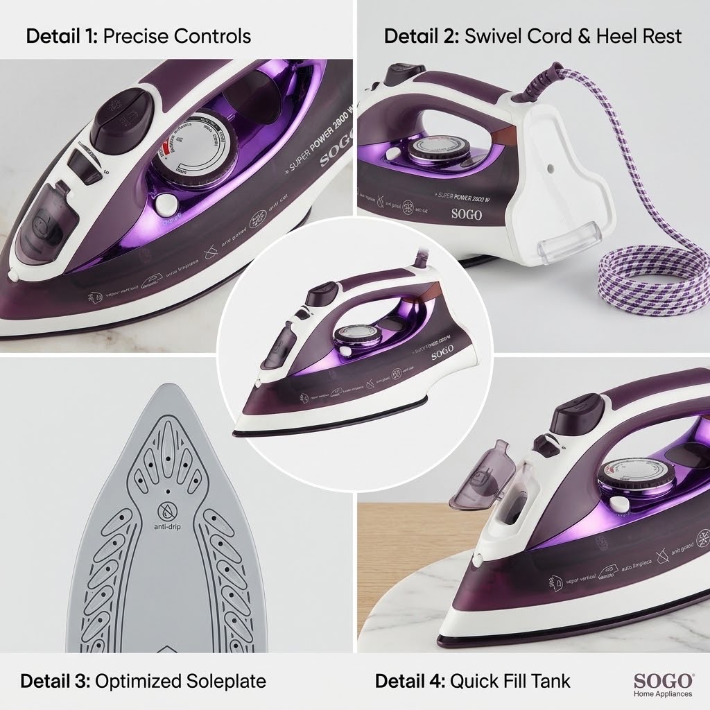 SOGO Super Power Steam Iron – 2600W